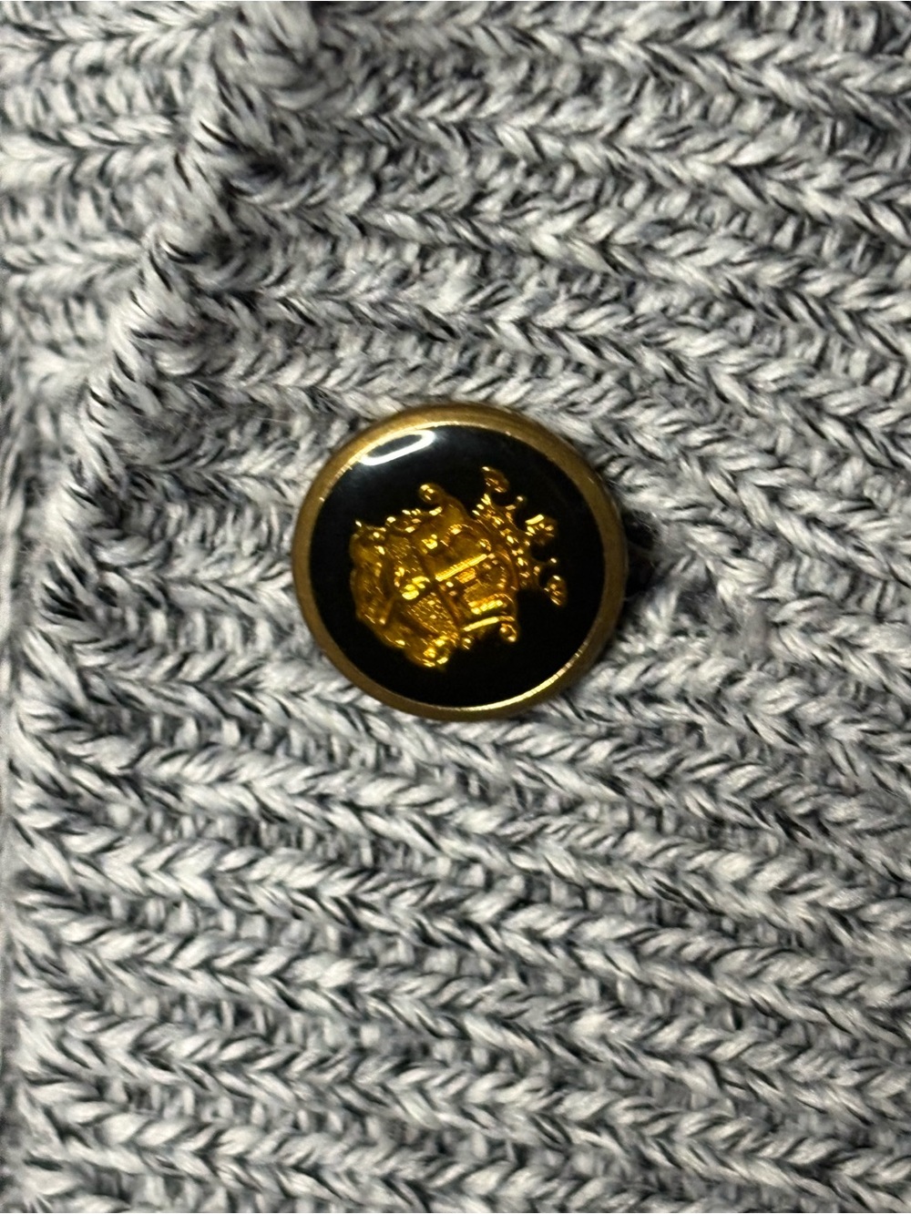 Vintage 90’s Bovet Grey Wool Blend Cardigan with Owl Patch Men’s Medium EUC - Picture 4 of 6